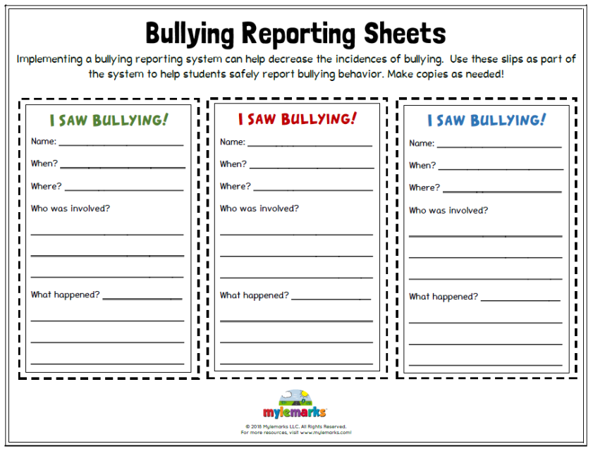 bullying-worksheets