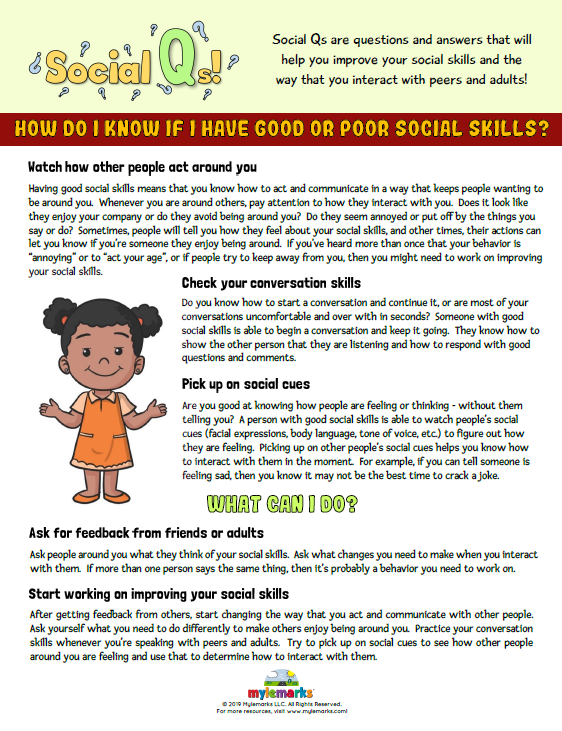 Social Skills Worksheets for Kids and Teens