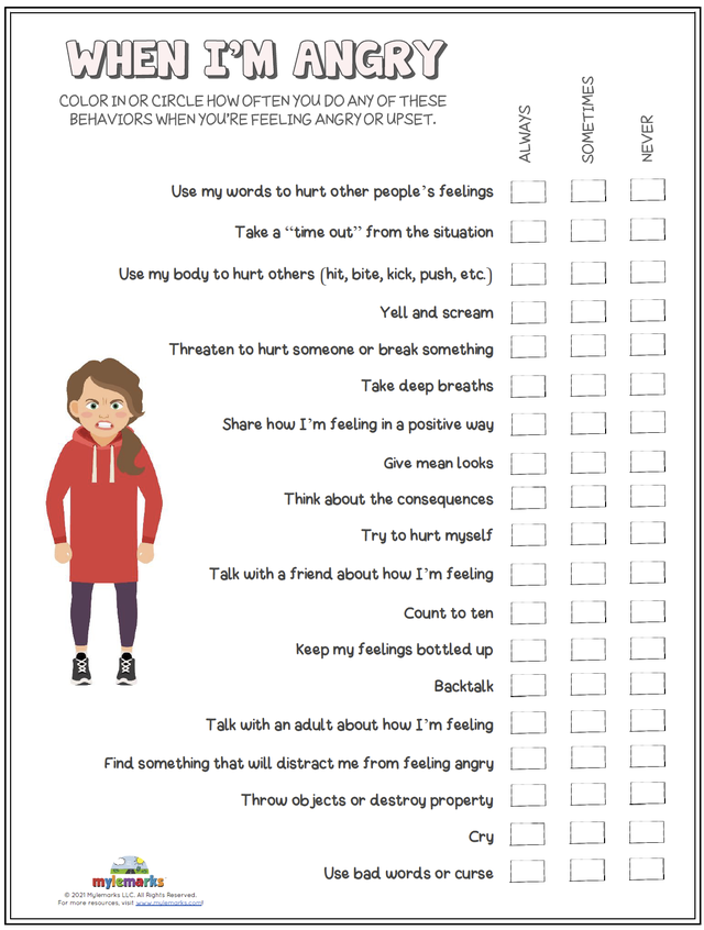Anger Worksheet Worksheet Anger Worksheets For Kids And Teens